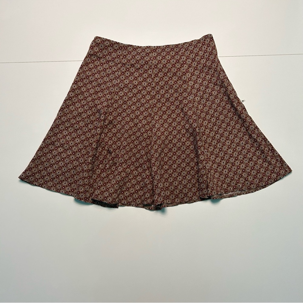 Floral Patterned Brown Skirt
